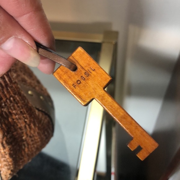 Vintage fossil woven brown leather purse - Picture 5 of 11